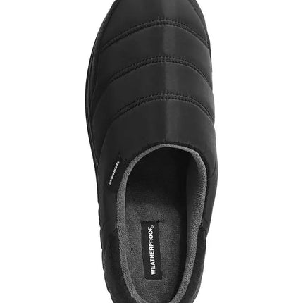 Men'S Nylon Puffer Clog with Microplush Lining Indoor-Outdoor Sole Slipper