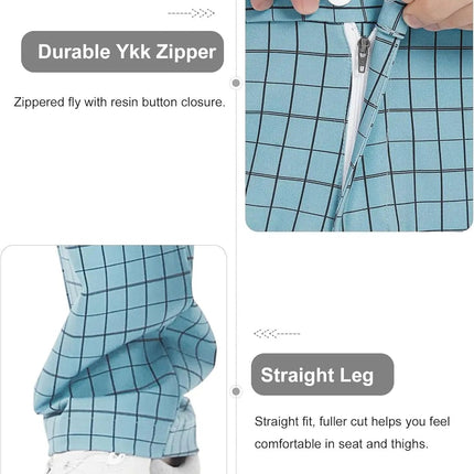 Men's Lightweight Stretch Golf Pants - Straight Relaxed Fit, Flat Front Design