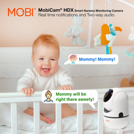 cam HDX Wi-Fi Pan & Tilt Smart Nursery Monitoring Camera, Baby Video Monitor, Night Vision, Motion Detection, Full HD, Two-Way Audio, Remote View & Recording with Free Smart App