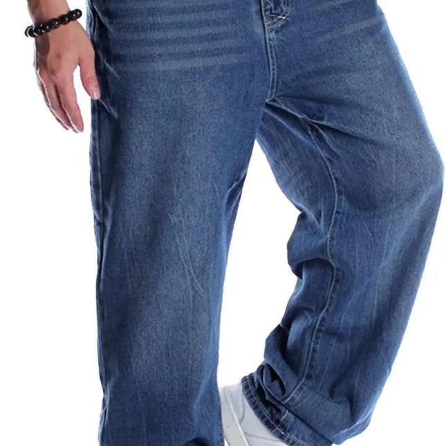 Men'S Baggy Hip Hop Denim Jeans Loose Fit Vintage Skateboard Skater Dance Pants