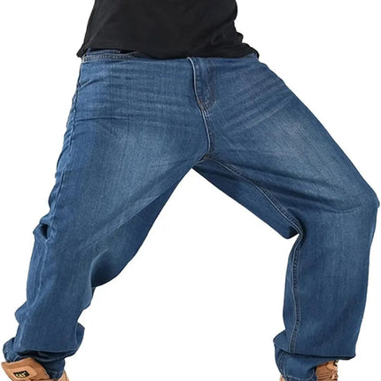 Men'S Baggy Hip Hop Denim Jeans Loose Fit Vintage Skateboard Skater Dance Pants