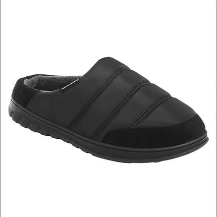 Men'S Nylon Puffer Clog with Microplush Lining Indoor-Outdoor Sole Slipper