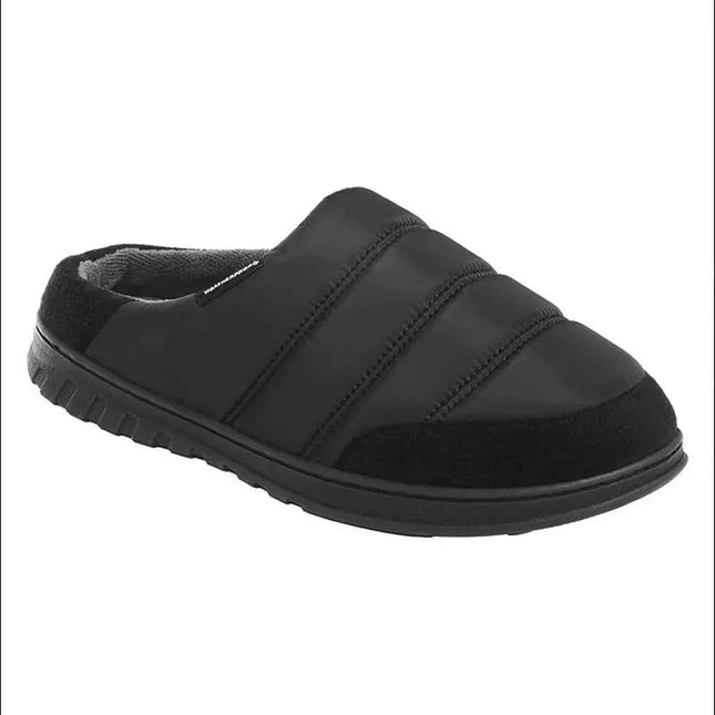 Men'S Nylon Puffer Clog with Microplush Lining Indoor-Outdoor Sole Slipper