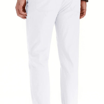 Men'S Cotton Linen Pants Elastic Waist Drawstring Casual Trouser Lightweight Straight-Legs Loose Beach Yoga Pants Pure White-Us 32