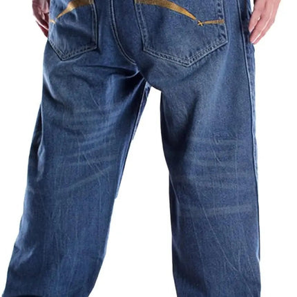 Men'S Baggy Hip Hop Denim Jeans Loose Fit Vintage Skateboard Skater Dance Pants