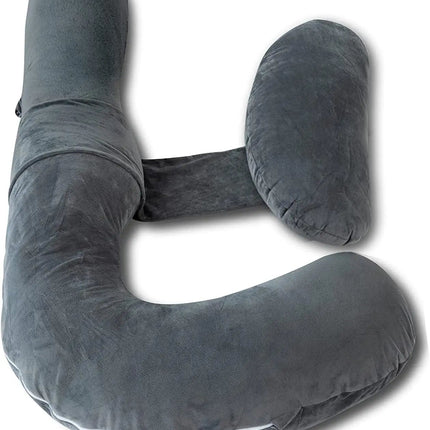 Pregnancy Pillows, U Shaped Pregnant Pillows for Sleeping, Maternity Full Body Support Pillow with Removable Velvet Cover, Gray