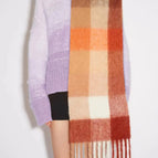 Orange/White grid / One Size