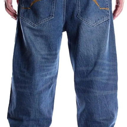 Men'S Baggy Hip Hop Denim Jeans Loose Fit Vintage Skateboard Skater Dance Pants