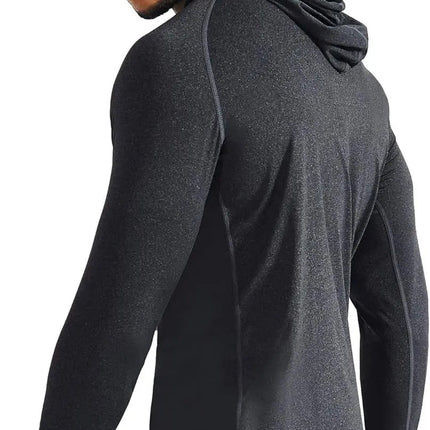 Men'S Dry Fit Athletic Shirt Workout Running Long Sleeve Shirts with Hoods