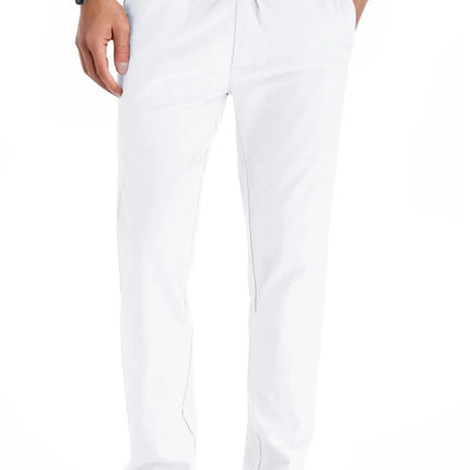 Men'S Cotton Linen Pants Elastic Waist Drawstring Casual Trouser Lightweight Straight-Legs Loose Beach Yoga Pants Pure White-Us 32