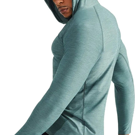 Men'S Dry Fit Athletic Shirt Workout Running Long Sleeve Shirts with Hoods