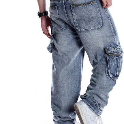 Men'S Baggy Jeans Hip Hop Loose Fit 90S Vintage Cargo Fashion Dance Skater Skateboard Pants