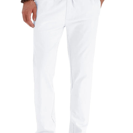 Men'S Cotton Linen Pants Elastic Waist Drawstring Casual Trouser Lightweight Straight-Legs Loose Beach Yoga Pants Pure White-Us 32