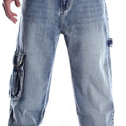 Men'S Baggy Jeans Hip Hop Loose Fit 90S Vintage Cargo Fashion Dance Skater Skateboard Pants