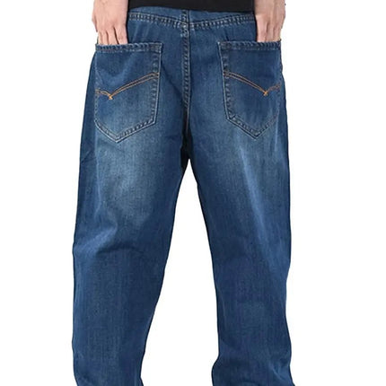 Men'S Baggy Hip Hop Denim Jeans Loose Fit Vintage Skateboard Skater Dance Pants