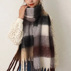 Gray/Brown grid / One Size