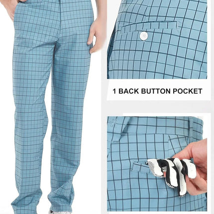 Men's Lightweight Stretch Golf Pants - Straight Relaxed Fit, Flat Front Design